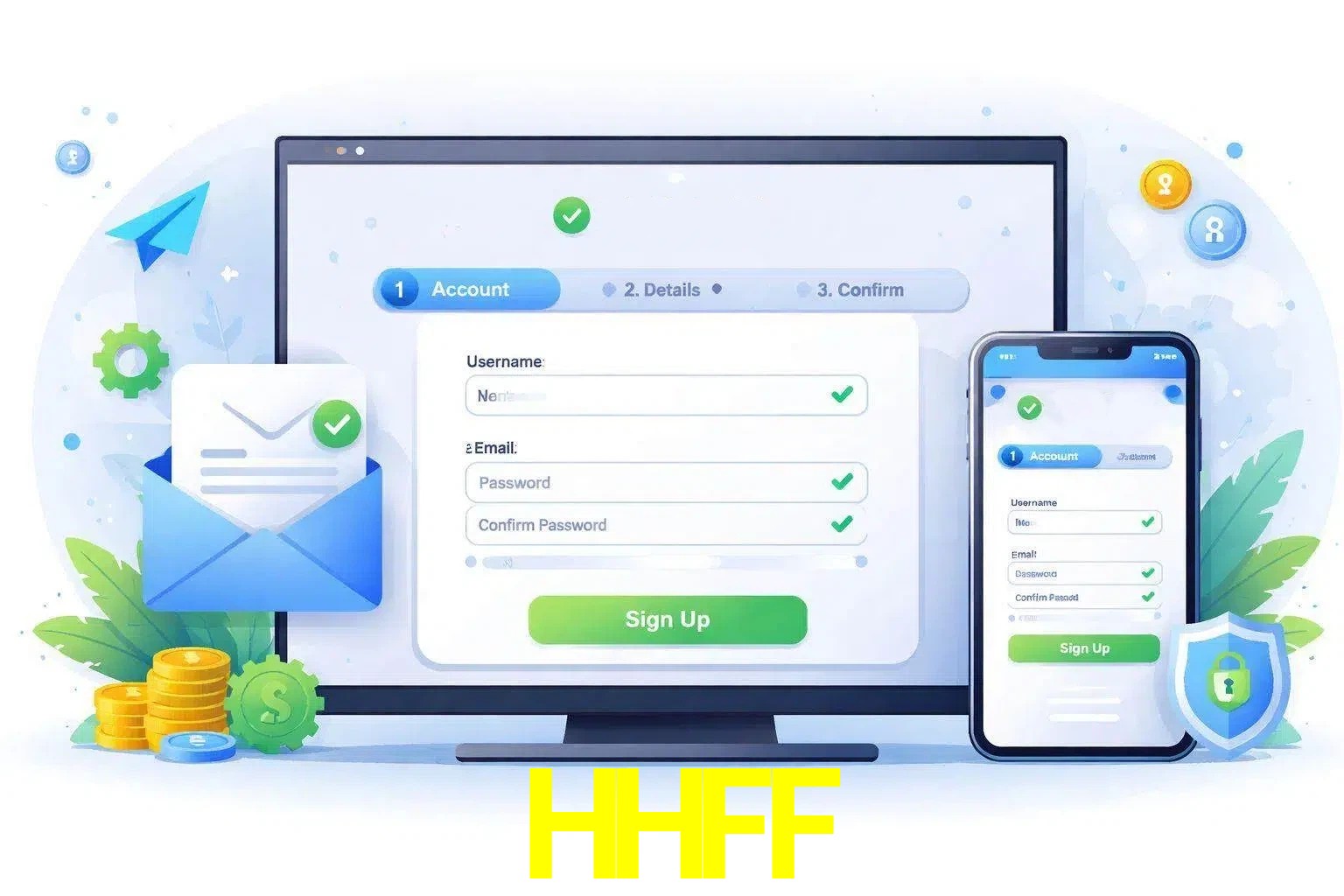 Registro de nuevo usuario y configuración de cuenta HHFF