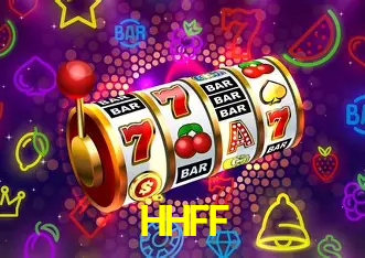 Una escena digital vívida inspirada en casino con HHFF mostrado prominentemente, luces brillantes, fichas, cartas y acentos dorados.